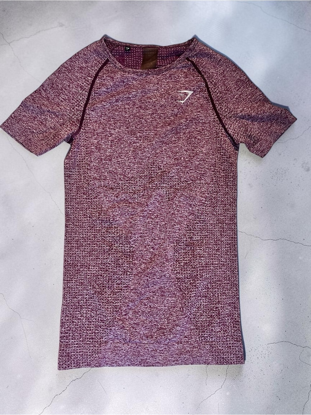 Gymshark Short Sleeve Training Tee — Maroon Heather